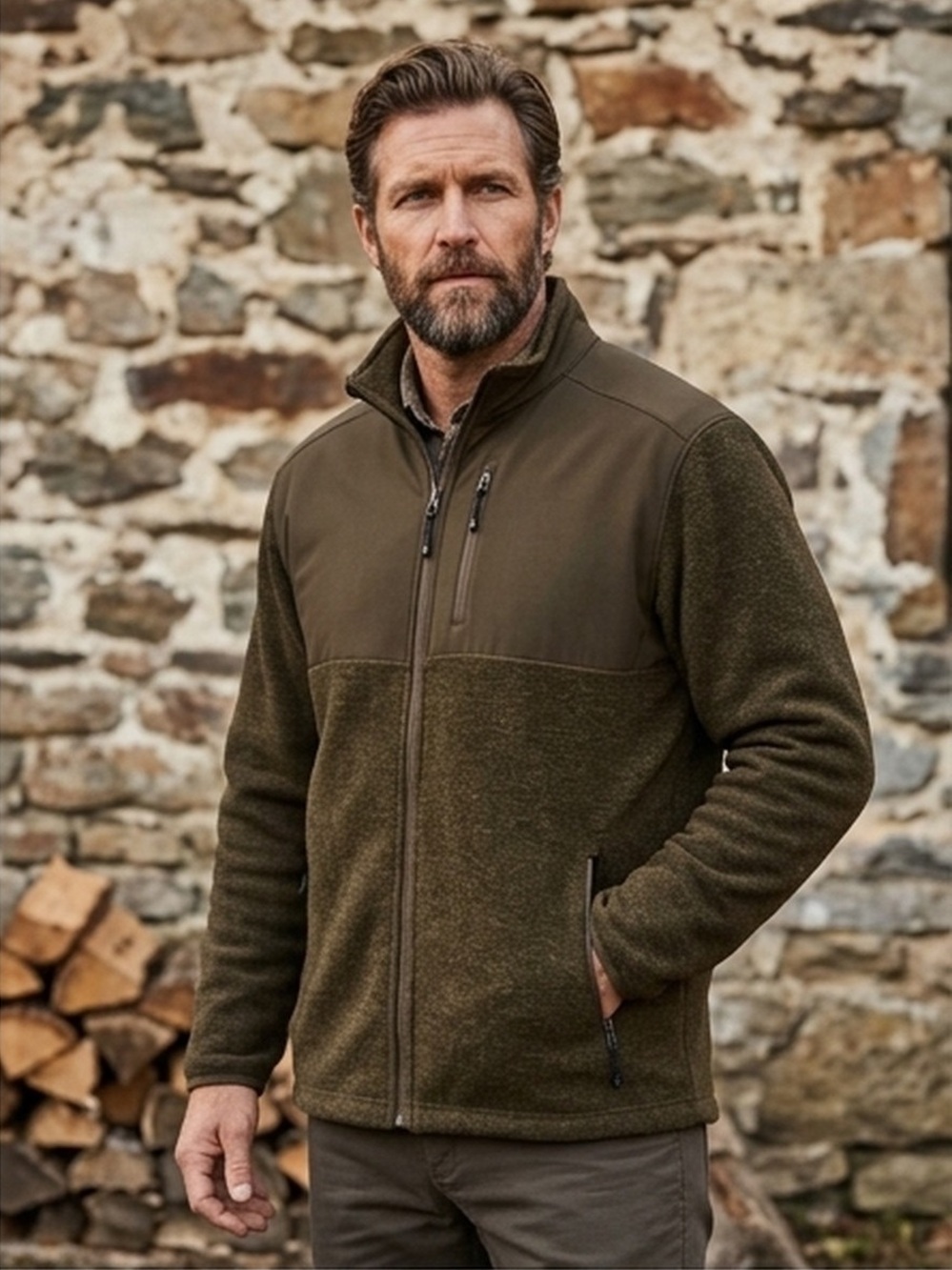 Solaris Brown Full-Zip Jacket